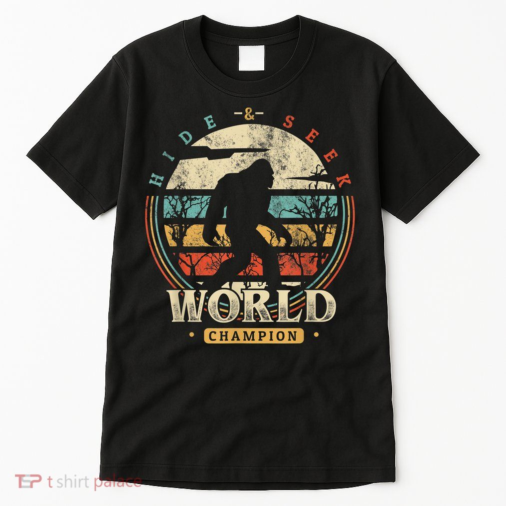 Bigfoot Hide And Seek Champion Sasquatch Camping Tees Tall T-Shirt