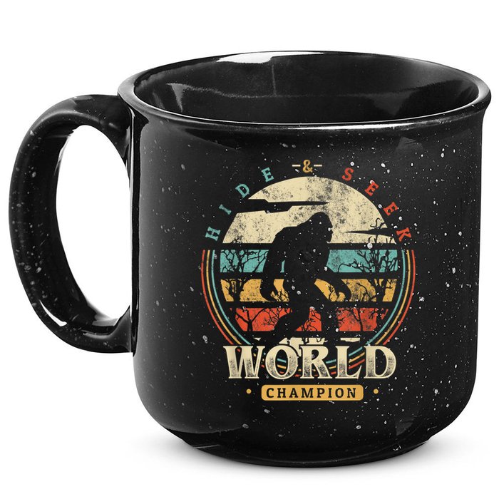 Bigfoot Hide And Seek Champion Sasquatch Camping Tees 15oz Campfire Ceramic Mug