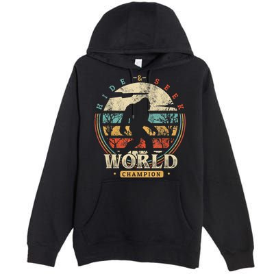 Bigfoot Hide And Seek Champion Sasquatch Camping Tees Premium Pullover Hoodie