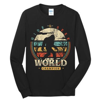 Bigfoot Hide And Seek Champion Sasquatch Camping Tees Tall Long Sleeve T-Shirt