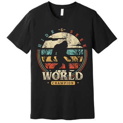 Bigfoot Hide And Seek Champion Sasquatch Camping Tees Premium T-Shirt
