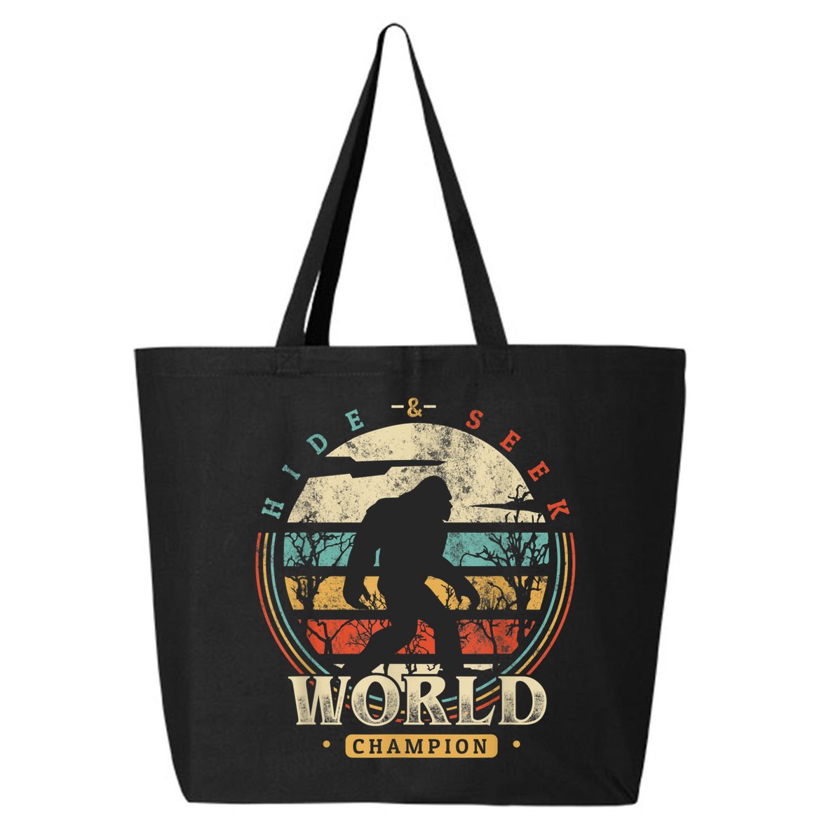 Bigfoot Hide And Seek Champion Sasquatch Camping Tees 25L Jumbo Tote