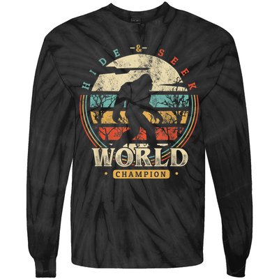 Bigfoot Hide And Seek Champion Sasquatch Camping Tees Tie-Dye Long Sleeve Shirt