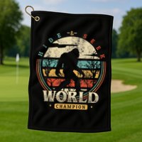 Bigfoot Hide And Seek Champion Sasquatch Camping Tees Golf Towel