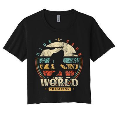 Bigfoot Hide And Seek Champion Sasquatch Camping Tees Crop Top