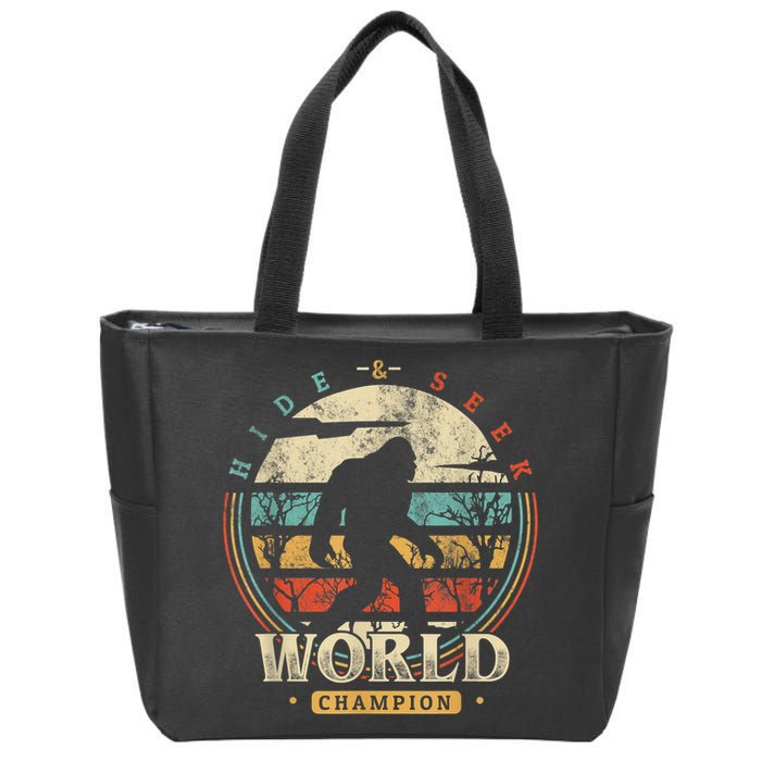 Bigfoot Hide And Seek Champion Sasquatch Camping Tees Zip Tote Bag