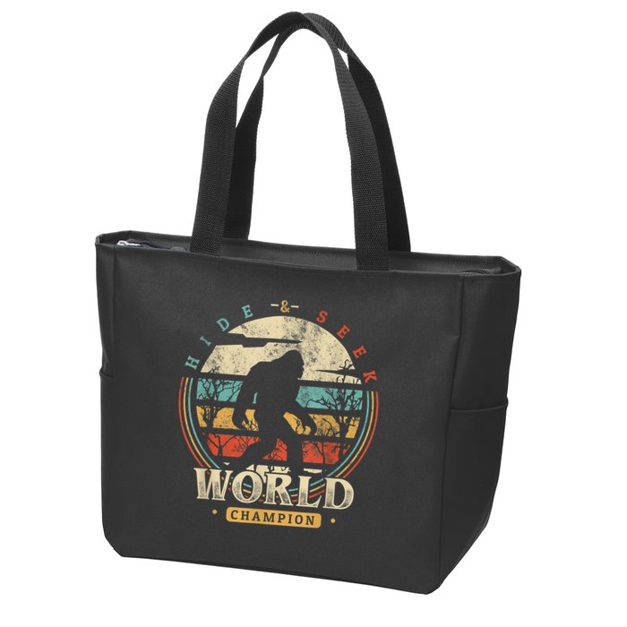 Bigfoot Hide And Seek Champion Sasquatch Camping Tees Zip Tote Bag