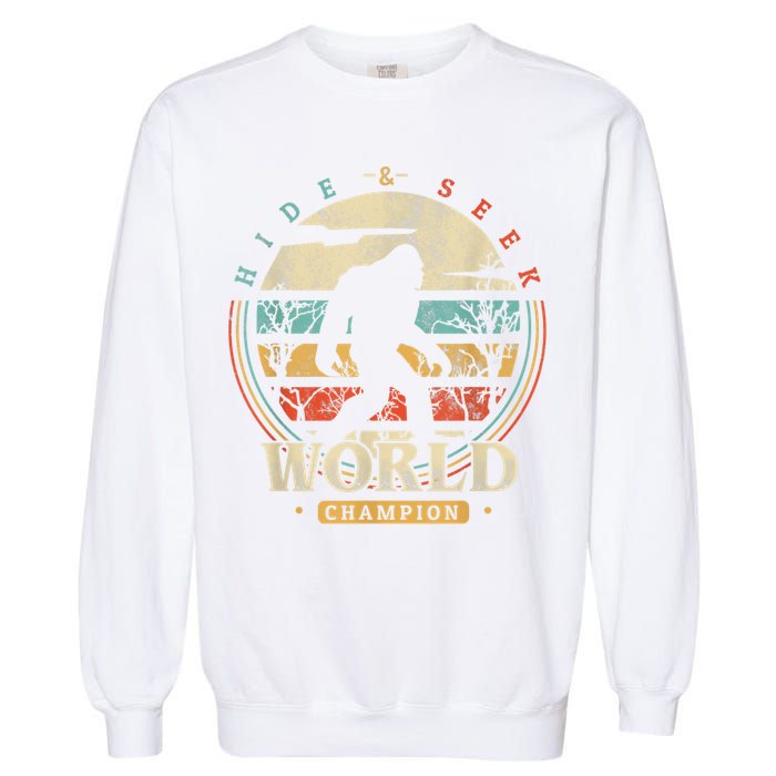 Bigfoot Hide And Seek Champion Sasquatch Camping Tees Garment-Dyed Sweatshirt