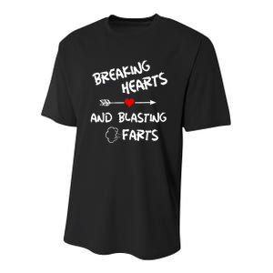 Breaking Hearts And Blasting Farts Youth Performance Sprint T-Shirt