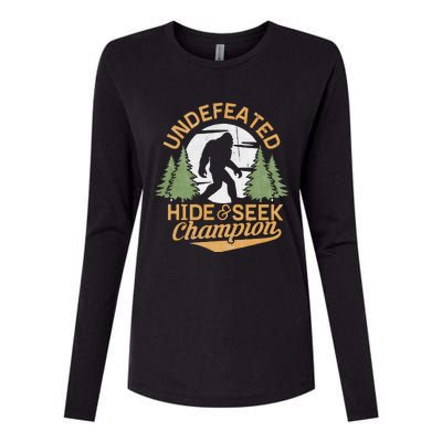 Bigfoot Hide And Seek Champion Sasquatch Stuff Womens Cotton Relaxed Long Sleeve T-Shirt