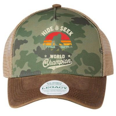 Bigfoot Hide And Seek World Champion Sasquatch Retro Vintage Legacy Tie Dye Trucker Hat