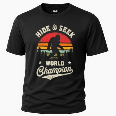 Bigfoot Hide And Seek World Champion Sasquatch Retro Vintage Performance Shirt