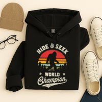 Bigfoot Hide And Seek World Champion Sasquatch Retro Vintage Hoodie