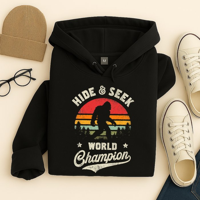 Bigfoot Hide And Seek World Champion Sasquatch Retro Vintage Hoodie
