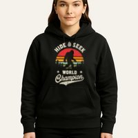 Bigfoot Hide And Seek World Champion Sasquatch Retro Vintage Hoodie