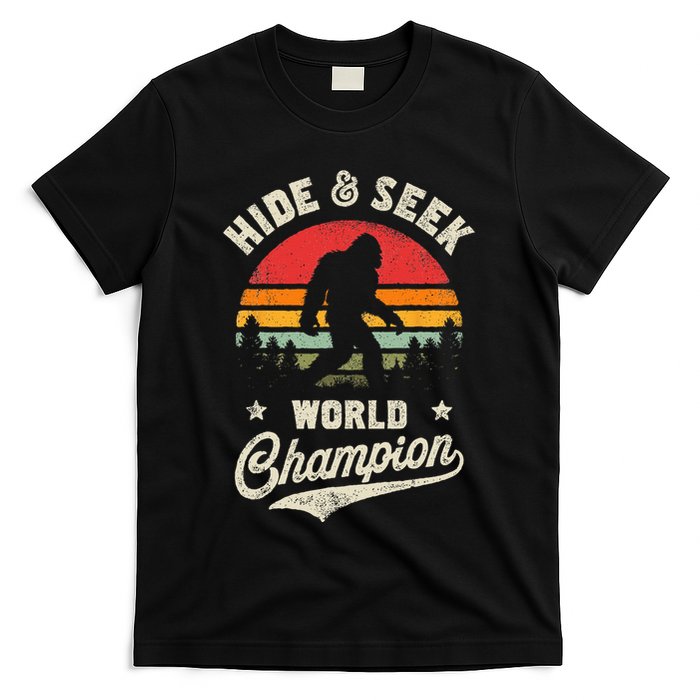Bigfoot Hide And Seek World Champion Sasquatch Retro Vintage T-Shirt