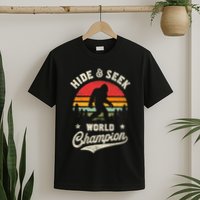 Bigfoot Hide And Seek World Champion Sasquatch Retro Vintage T-Shirt