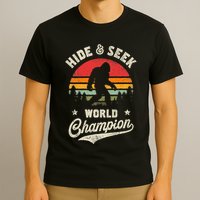 Bigfoot Hide And Seek World Champion Sasquatch Retro Vintage T-Shirt