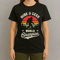 Bigfoot Hide And Seek World Champion Sasquatch Retro Vintage T-Shirt
