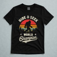 Bigfoot Hide And Seek World Champion Sasquatch Retro Vintage T-Shirt