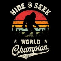 Bigfoot Hide And Seek World Champion Sasquatch Retro Vintage T-Shirt