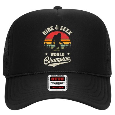 Bigfoot Hide And Seek World Champion Sasquatch Retro Vintage Trucker Hat