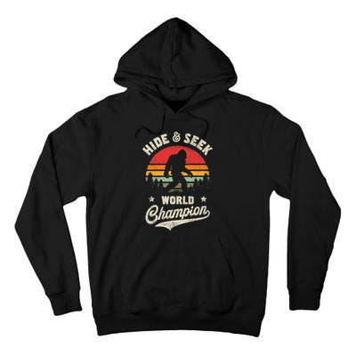 Bigfoot Hide And Seek World Champion Sasquatch Retro Vintage Tall Hoodie