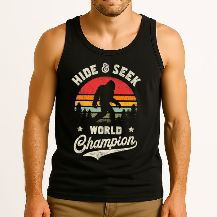 Bigfoot Hide And Seek World Champion Sasquatch Retro Vintage Tank Top
