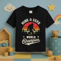 Bigfoot Hide And Seek World Champion Sasquatch Retro Vintage Toddler T-Shirt
