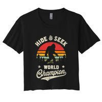 Bigfoot Hide And Seek World Champion Sasquatch Retro Vintage Crop Top