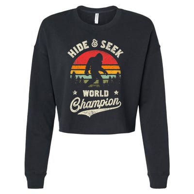 Bigfoot Hide And Seek World Champion Sasquatch Retro Vintage Cropped Pullover Crew