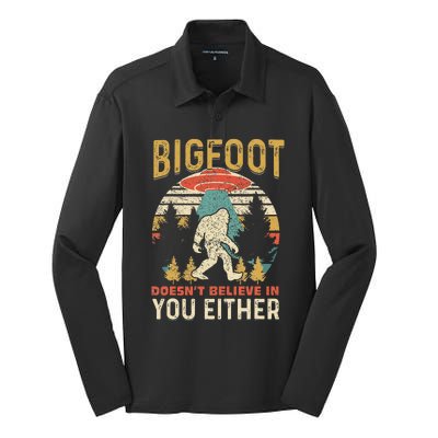 Bigfoot Hide And Seek World Champion Sasquatch Men Silk Touch Performance Long Sleeve Polo