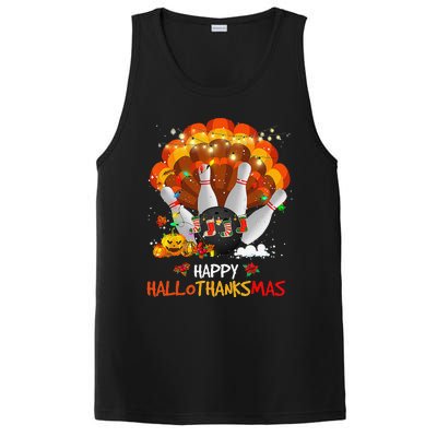 Bowling Halloween And Merry Christmas Happy Hallothanksmas PosiCharge Competitor Tank