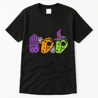 Boo Hands American Sign Language Pride Asl Halloween Tall T-Shirt