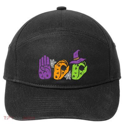 Boo Hands American Sign Language Pride Asl Halloween 7-Panel Snapback Hat