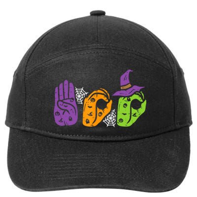 Boo Hands American Sign Language Pride Asl Halloween 7-Panel Snapback Hat