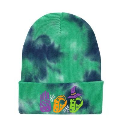 Boo Hands American Sign Language Pride Asl Halloween Tie Dye 12in Knit Beanie