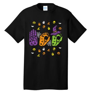 Boo Hands American Sign Language Pride ASL Halloween Tall T-Shirt