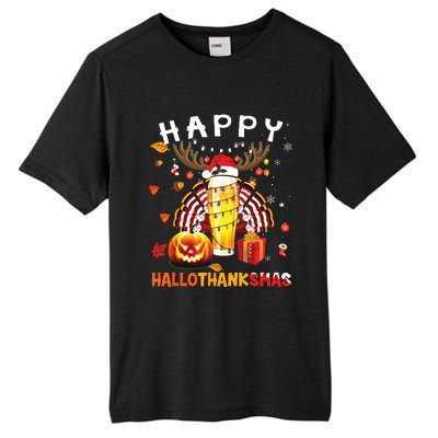 Beer Halloween And Merry Christmas Happy Hallothanksmas Tall Fusion ChromaSoft Performance T-Shirt