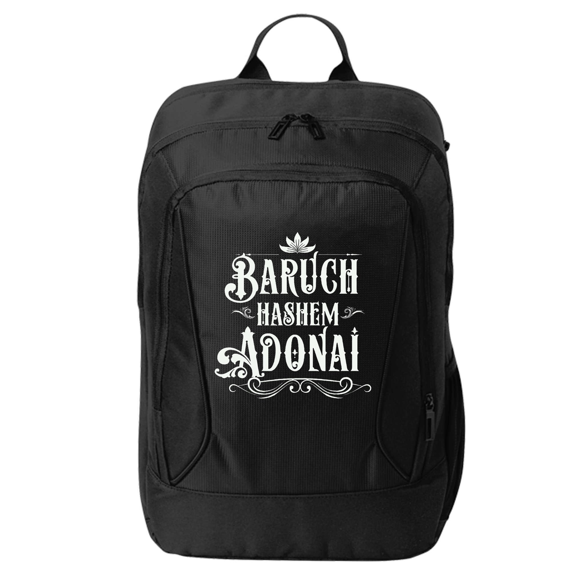 Baruch Hashem Adonai  Hebrew Christian Blessing Gift  City Backpack