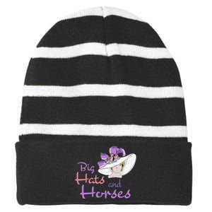 Big Hats And Horses Derby Day Kentucky Striped Beanie with Solid Band