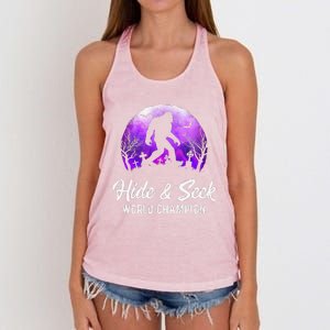 Bigfoot Hide And Seek Champion Halloween Enthusiast Women's Knotted Racerback Tank