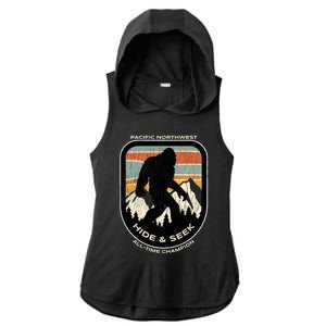 Bigfoot Hide And Seek Alltime Champ Of Pacific Northwest Funny Gift Ladies PosiCharge Tri-Blend Wicking Draft Hoodie Tank