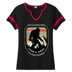 Bigfoot Hide And Seek Alltime Champ Of Pacific Northwest Funny Gift Ladies Halftime Notch Neck Tee