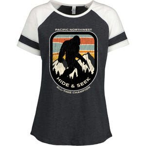 Bigfoot Hide And Seek Alltime Champ Of Pacific Northwest Funny Gift Enza Ladies Jersey Colorblock Tee