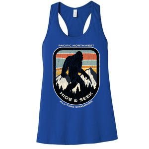 Bigfoot Hide And Seek Alltime Champ Of Pacific Northwest Funny Gift Women's Racerback Tank