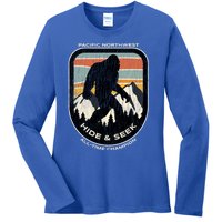 Bigfoot Hide And Seek Alltime Champ Of Pacific Northwest Funny Gift Ladies Long Sleeve Shirt