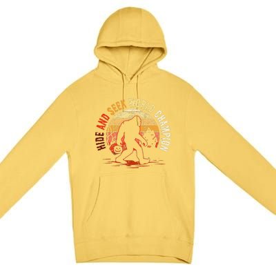 Bigfoot Hide And Seek World Champion Sasquatch Halloween Premium Pullover Hoodie