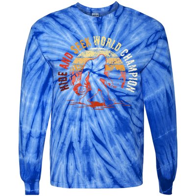 Bigfoot Hide And Seek World Champion Sasquatch Halloween Tie-Dye Long Sleeve Shirt