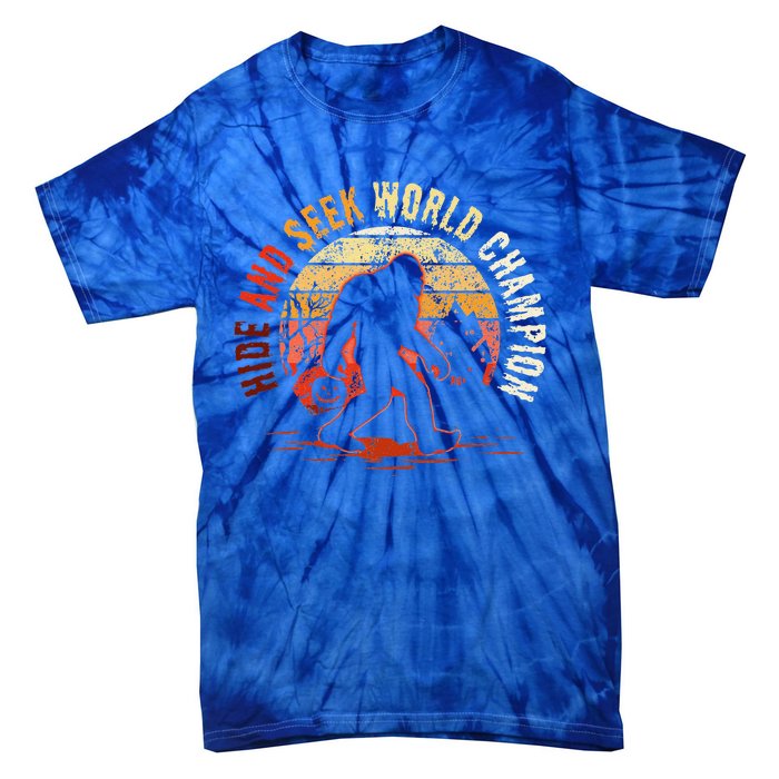 Bigfoot Hide And Seek World Champion Sasquatch Halloween Tie-Dye T-Shirt